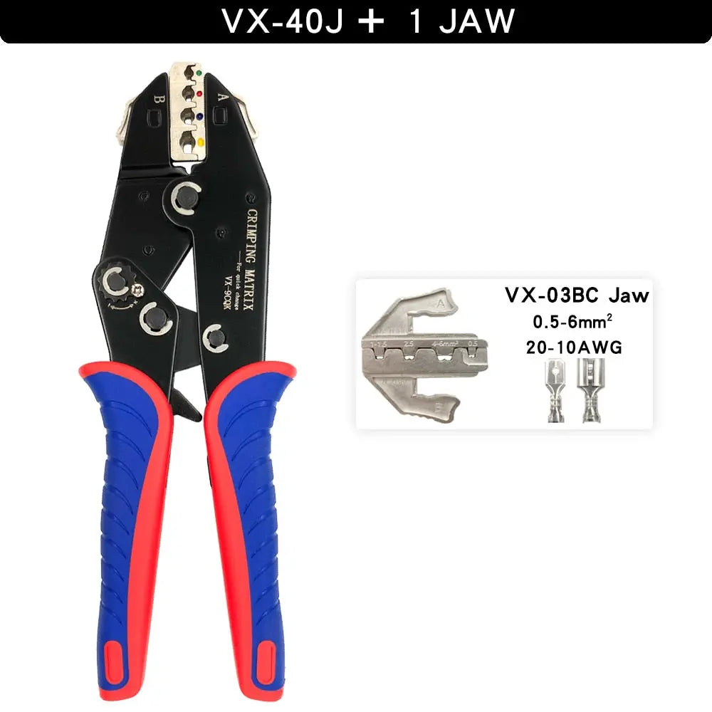 Crimping Pliers Quick Replacement Jaw Set For 2.8 4.8 6.3 Plug/Tube/Insulation/Car Terminals Hand Multifunction Wire Clamp Tools VX40J1JAW Hardware > Tools 90.99 EZYSELLA SHOP