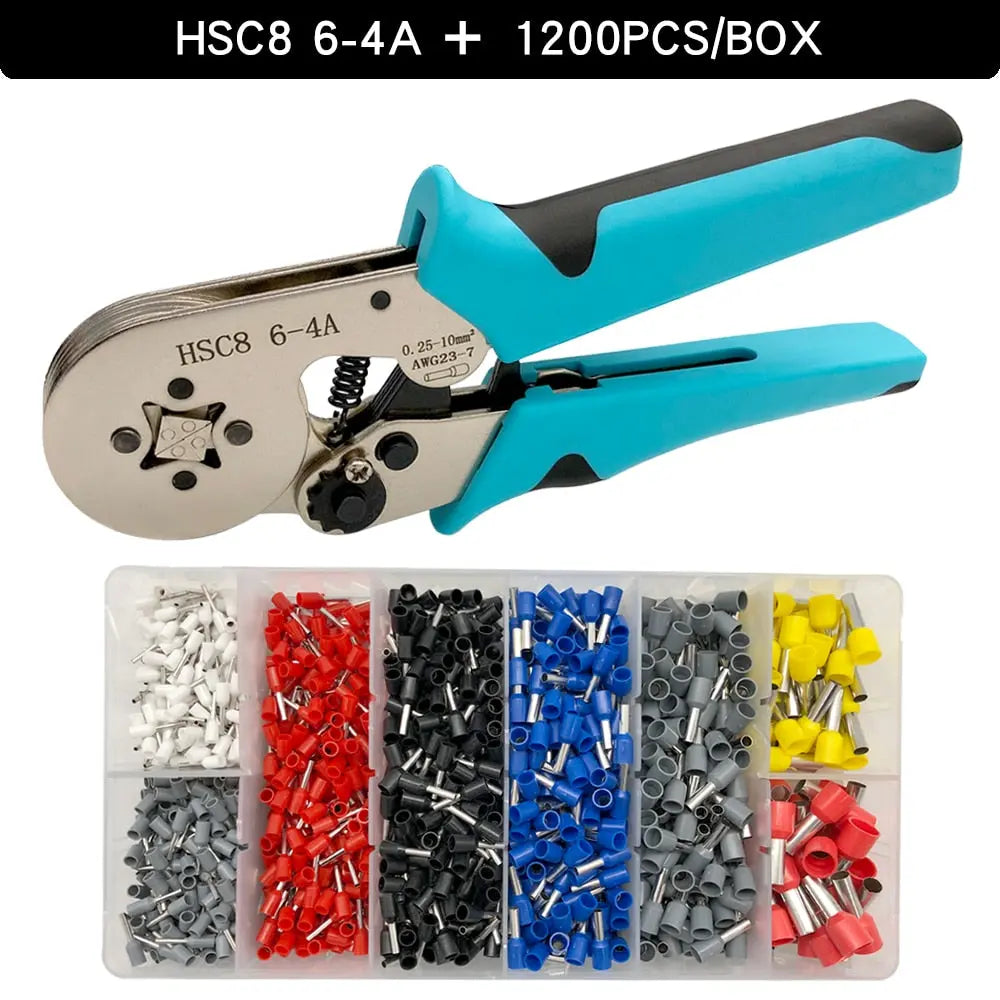 Crimping Pliers Tubular Terminal Hand Tools HSC8 6 - 4A 0.25 - 10mm2 6 - 6A 0.25 - 6mm2 Electrical Mini Wire Ferrule Clamp Kit HSC86-4AB1200PCSChina Hardware > Power & Electrical Supplies > Wire Terminals & Connectors 66.99 EZYSELLA SHOP