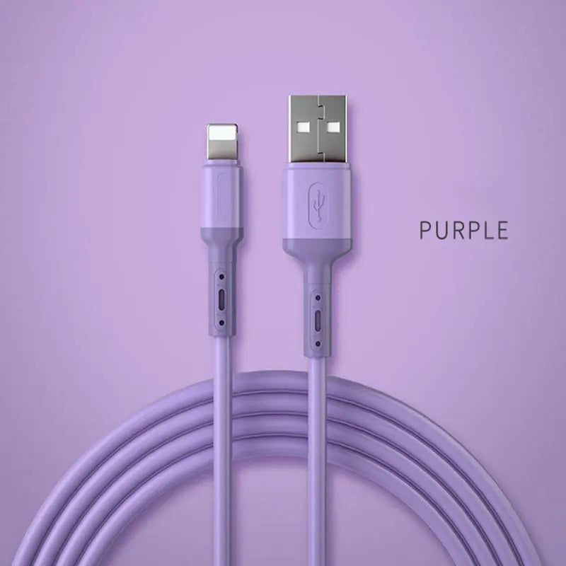 USB Cable For iPhone 12 11 Pro Max X XR XS 8 7 6 6s 5 5s Fast Data Charging Charger USB Wire Cord Liquid Silicone Cable 1/1.5/2M   22.90 EZYSELLA SHOP